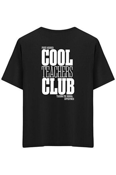 BetterThanCo Cool Teachers Club Printed Crew Neck Oversized T-Shirt
