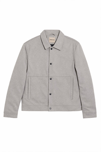 Tudors Men's Slim Fit Slim Fit Double Pocketed Snap Closure Stone Coat