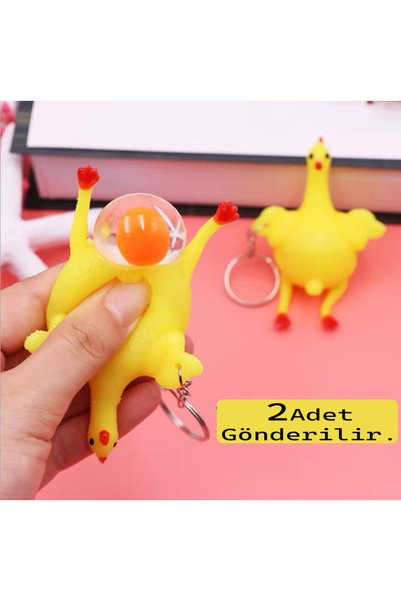 EDELFU Squishy Yumurtlayan Sarı Tavuk Anahtarlık Çanta Ve Cüzdan Süsü Kılıf H...