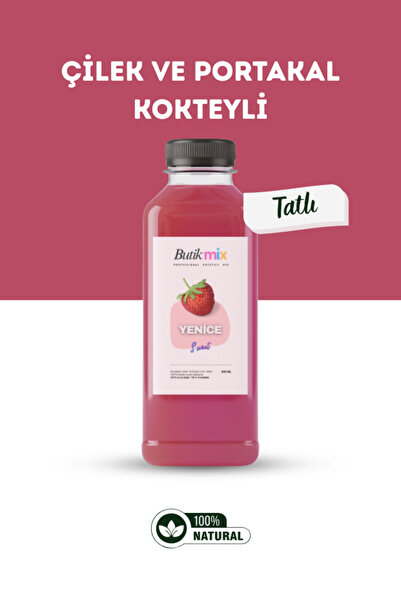 butik içki Yenice Hazır Kokteyl Karışımı 500ml - (Çilek-Portakal)