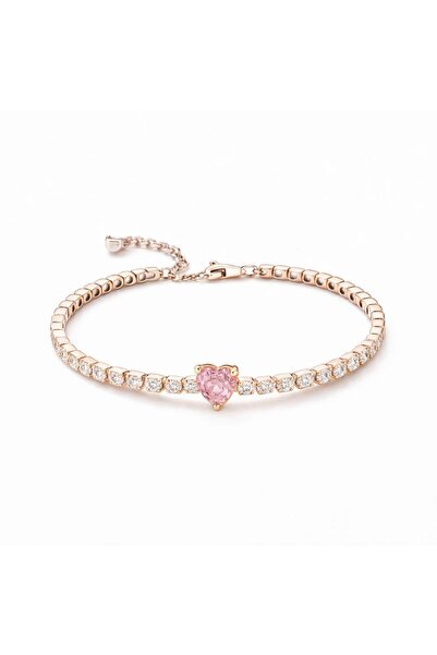 Novvu Tennis Pink Heart Rose Bracelet