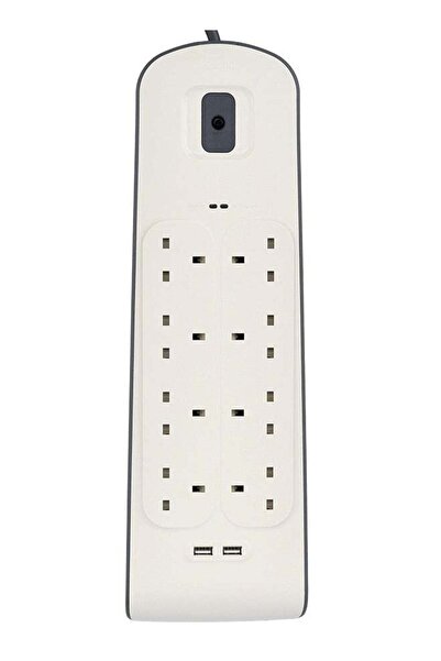 Belkin 8 Way Surge Protection Strip With 2 USB Charging 2M