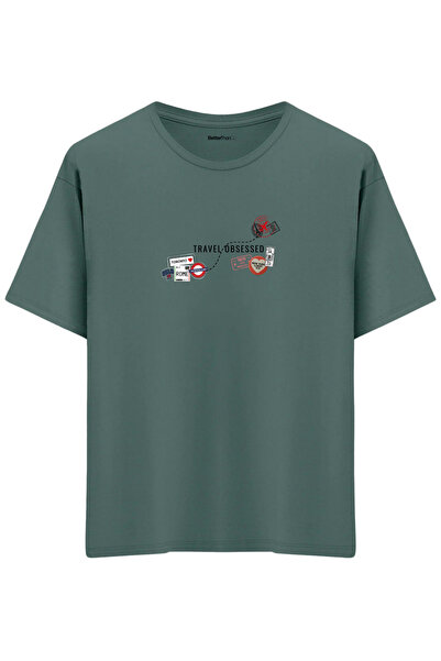 BetterThanCo Travel Obsessed Printed Crew Neck Oversized T-Shirt