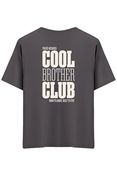BetterThanCo Cool Brother Club Printed Crew Neck Oversized T-Shirt