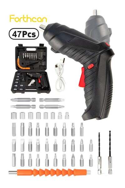 Forthcan 47 in 1 Electric Screwdriver Cordless Rechargeable Set 3.6V Li-ion E...