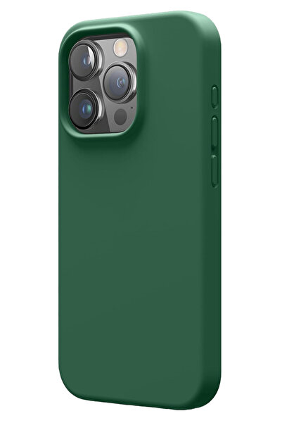 OEM Husa Silicon Soft Touch, Microfibra, Camera Bump, pentru iPhone 15, Verde...