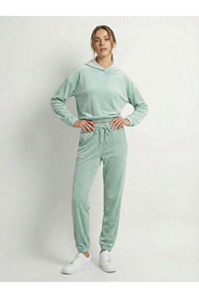 NEW JOURNAL Women's Mint Velvet Top and Bottom Two-Piece Tracksuit Set Nj110