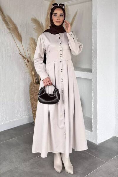 DİLARA GİYİM Front Buttoned Hijab Dress