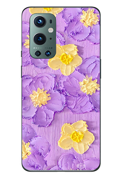 FLAMENKO حافظة هاتف شفافة متوافقة مع ون بلس 9 برو باللون الأرجواني والأصفر بن...