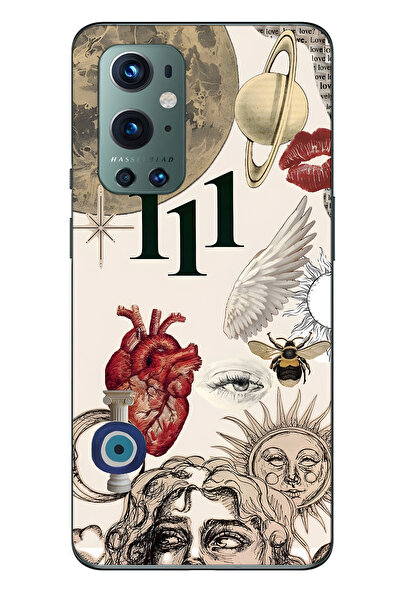 FLAMENKO حافظة هاتف شفافة متوافقة مع One Plus 9 Pro Astro Symbolic Collage و1...