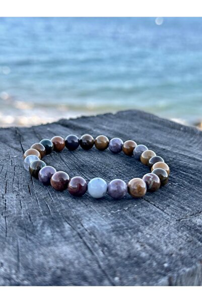 Zodyak Doğal Taş Natural Stone 8 mm Ocean Jasper Stone Bracelet a Quality