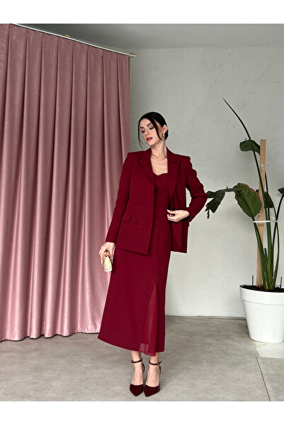 For Angels Triple Blazer Jacket, Bustier, Midi Skirt Set