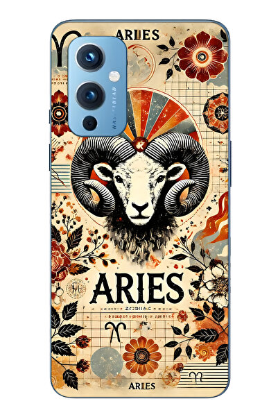 FLAMENKO حافظة هاتف شفافة متوافقة مع One Plus 9 برج الحمل منقوش