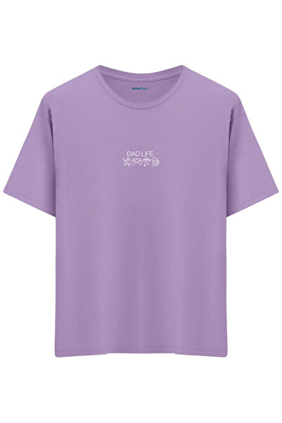 BetterThanCo Μπλουζάκι Dad Life με τύπωμα Crew Neck oversized