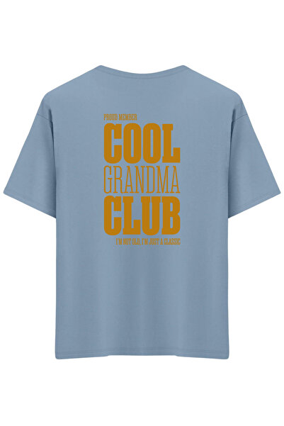 BetterThanCo Cool Grandma Club Printed Crew Neck Oversized T-Shirt