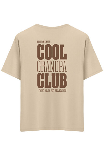 BetterThanCo Cool Grandpa Club με τύπωμα Μπλουζάκι με λαιμόκοψη ποδηλάτου ove...