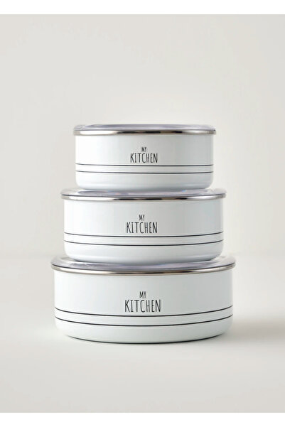 Bella Maison My Kitchen 3-Piece Enamel Storage Container Set White