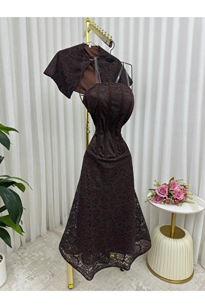 ALSAMAH Brown lace dress