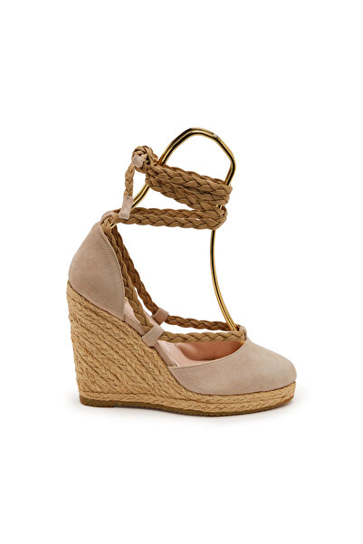 CANES AYAKKABI Kadın Rose Süet Dolgu Topuklu Espadril