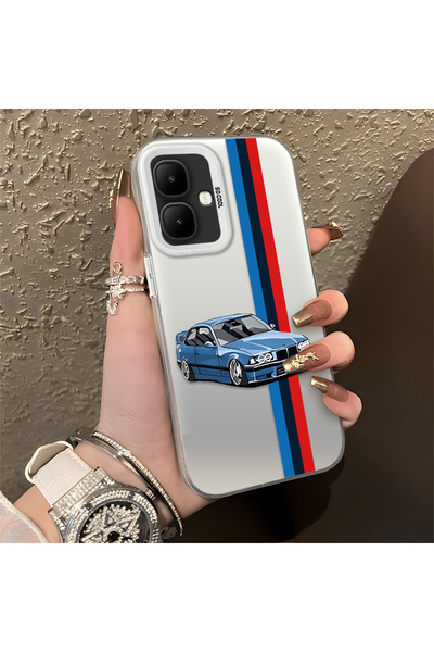 Hontinga حافظة هاتف انفينيكس سمارت 10 متوافقة مع حافة السيليكون الصلبة والمضا...