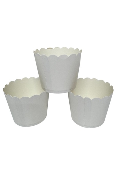 CAVAŞ sun hat White Color Muffin Cake Mold - 25 Pieces Decorative Cupcake Pap...