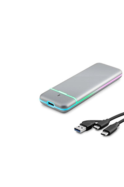 Skygo SSD Kutu Type-C 3.1 + Usb3.0 Nvme + Ngff M2 Chıp Rtl9210B Gri HDX1774