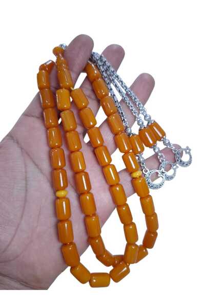 Cekke Tesbih Original Squeeze Amber 9*14 mm 45 Habbe Prayer Beads Suitable for Daily Use