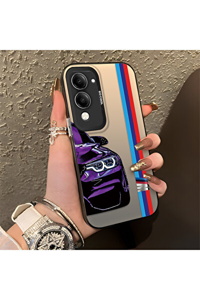 Hontinga حافظة هاتف Vivo Y29S متوافقة مع BMW منقوش ذات حافة من السيليكون وظهر...