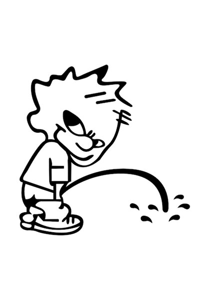 Universal Car Sticker 'Pee car', 10x10cm, Black