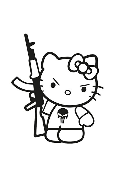 OEM Punisher Hello Kitty Car Sticker