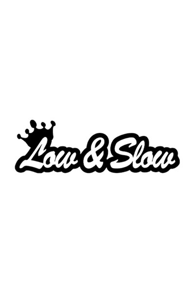 Universal Auto Sticker 'Low&Slow', 10cm, Black