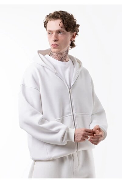 Oversize Kalıp Zip, Fermuarlı Kapüşonl Sweatshirt