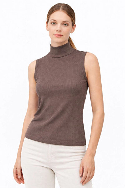 LUMİART Women's Half Turtleneck Corded Fabric Ribbed Knit Athlete Basic Styli...