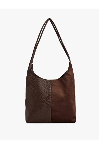 Koton αντίθεση χρωμάτων Τεχνητό Σουέτ εφέ δέρματος Τσάντα ώμου