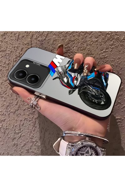 CHICASELUX Motorcycle Patterned Silicone Edge Hard Back Anti Fall Phone Case ...