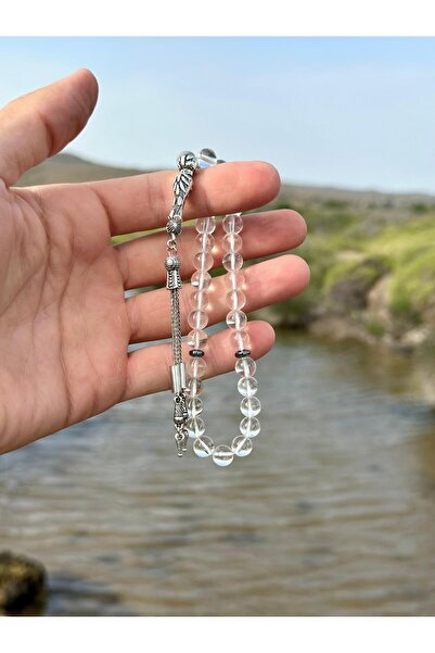 Zodyak Doğal Taş 33 Pieces Globe Cut Crystal Quartz Stone Prayers Beads