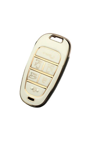 Hyundai Glossy TPU Key Case for Santa Fe Tucson 2020 2021 2022 NEXO NX4 Solar...