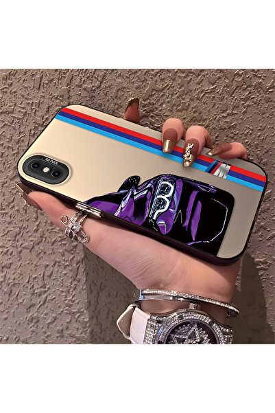 CHICASELUX iPhone X ile Uyumlu BMW Desenli Silikon Kenar Sert Arka Anti Düşme...