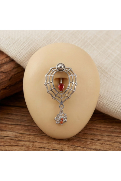 TakıLabirenti Örümcek Ağı Tasarımlı Göbek Piercing, Belly Piercingi, Örümcek ...