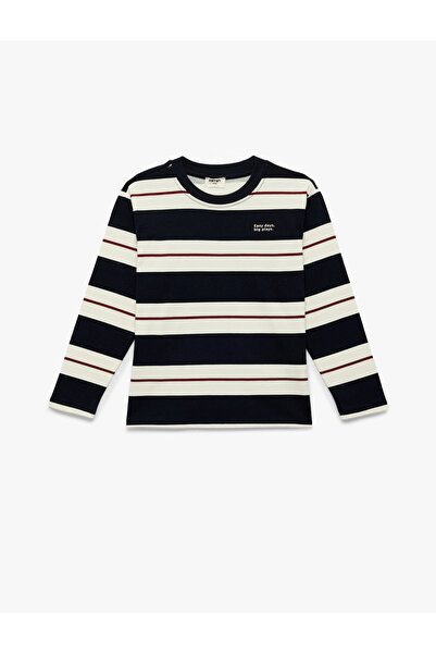 Koton Long Sleeve Crew Neck Cotton Striped T-Shirt