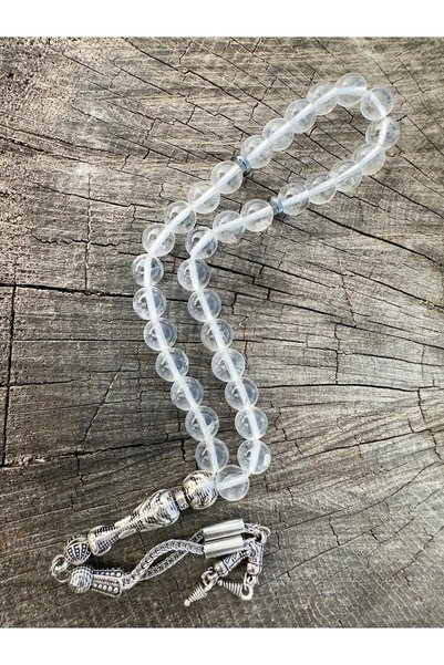 Zodyak Doğal Taş 33 Pieces Globe Cut Crystal Quartz Stone Prayers Beads