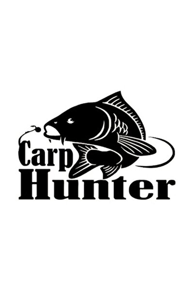 Universal Autocolant auto Carp Hunter, 24x16cm, negru