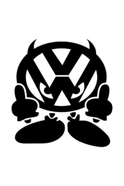 OEM VW Devil Car Sticker, 10cm, Black