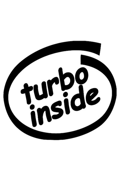 Universal Car Sticker "Turbo inside", 10cm, Black