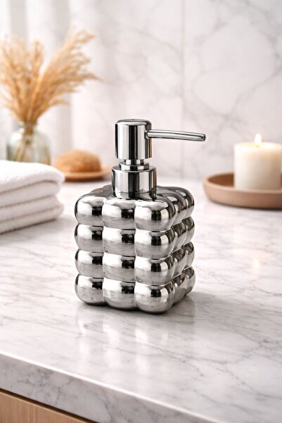 NEWNOW Mira Bubble Decorative Embossed Glass Liquid Soap Dispenser – Bathroom...