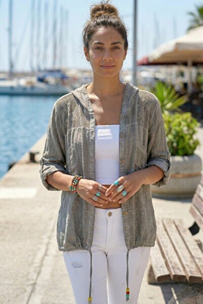 Chiccy Mink Long Sleeve Back Star Patterned Casual Jacket with Mesh Shoulders...