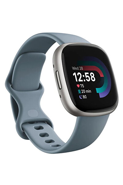 Fitbit Versa 4 Albastru Cascadă 1,58 inch Platină