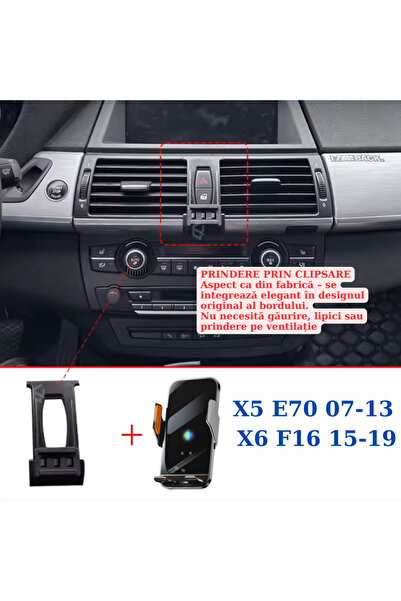 VELTROVA Suport telefon cu incarcare wireless 15W, prindere dedicata pentru B...