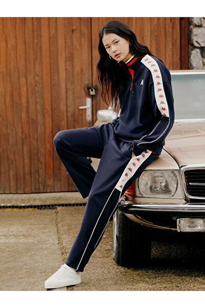 LC Waikiki Kappa Navy Blue Comfortable Striped Unisex Sweatpants from Cc Coll...