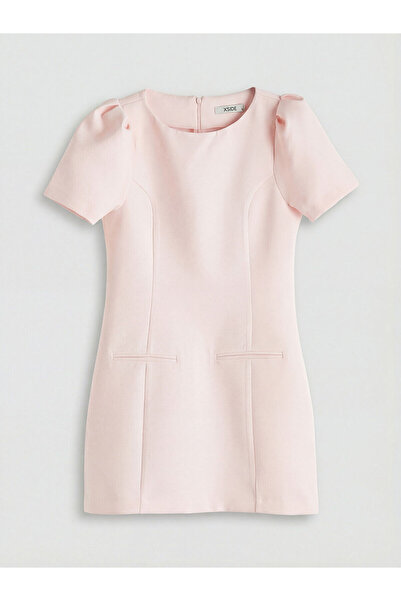 LC Waikiki Μίνι φόρεμα Özmarka New Season με λαιμόκοψη και μανίκια καρπούζι